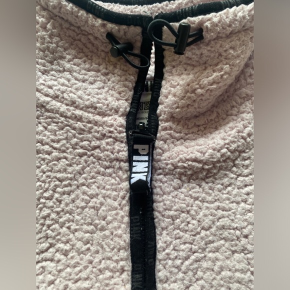 PINK Victoria’s XS Secret Boyfriend Quarter‎ Zip Sherpa Jacket - Picture 2 of 8